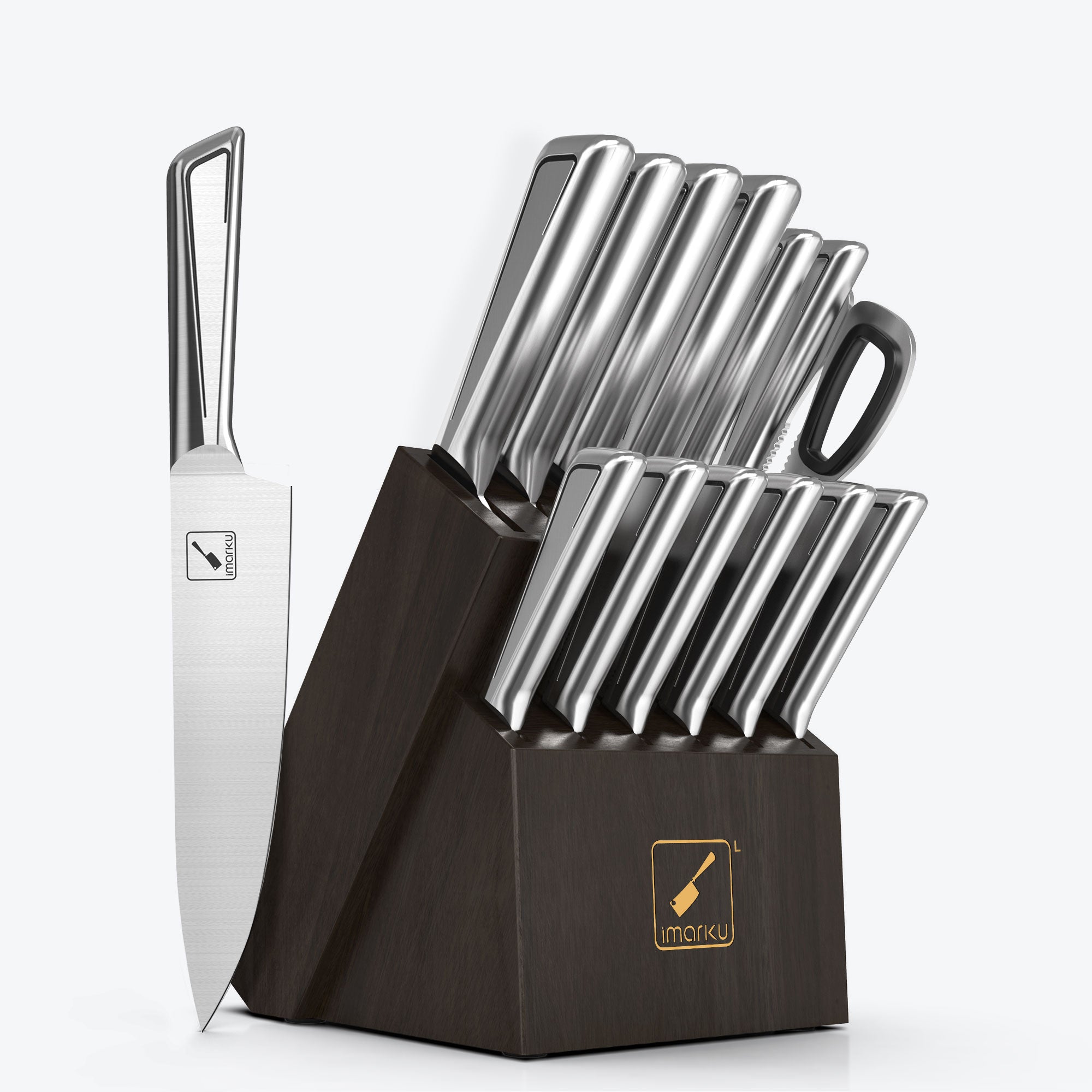 Imarku 14-pece forged stainless steel knife set