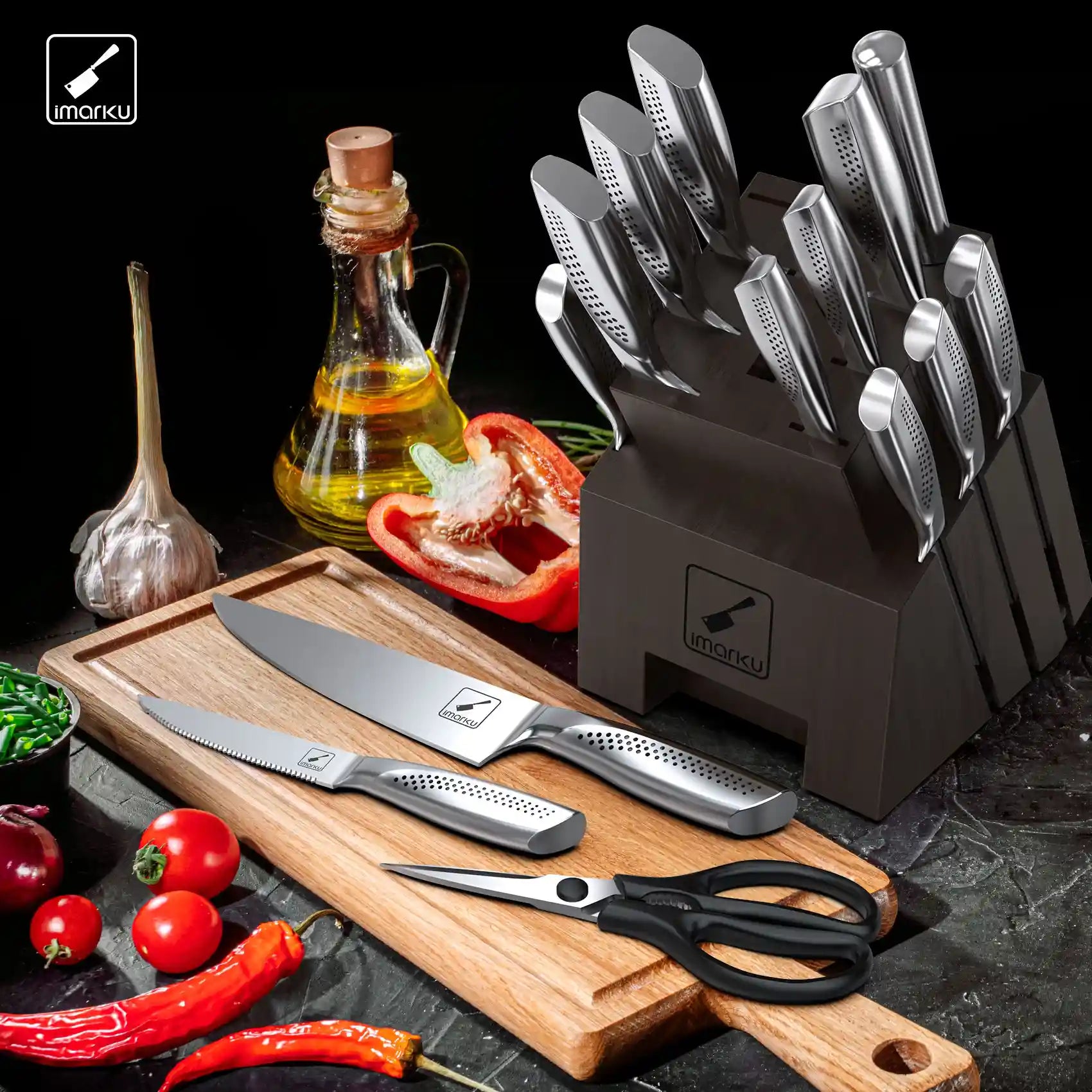 Cutlery Set with Stainless Steel Blades PP Handles