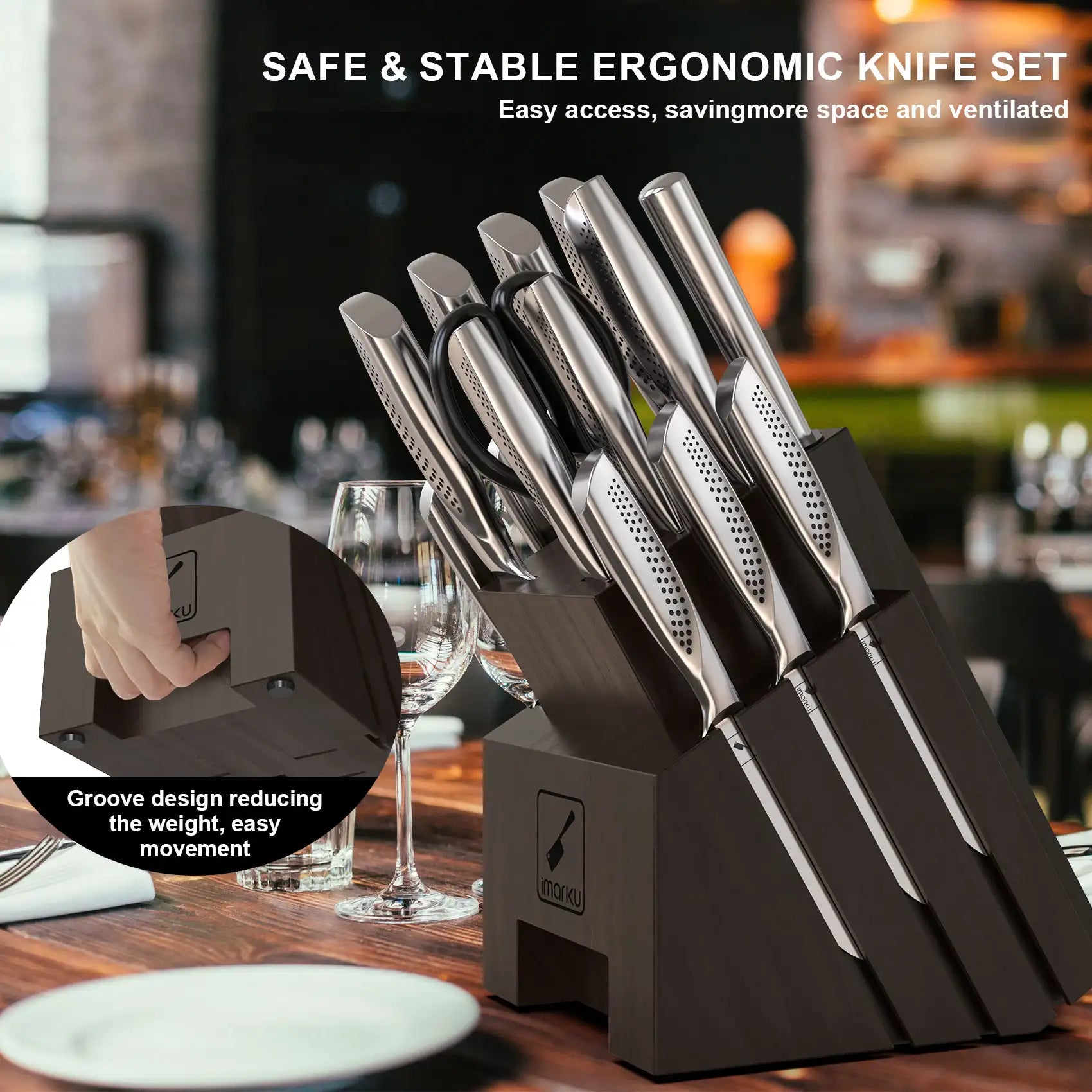 Cutlery Set with Stainless Steel Blades PP Handles