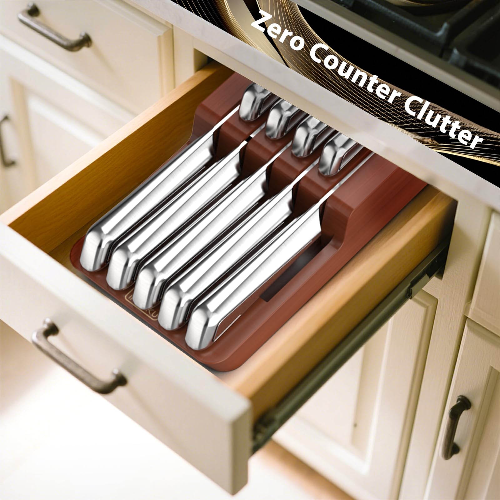In - Drawer Knife Set with Block Japanese Hand Forged Kitchen Knife Set - IMARKU
