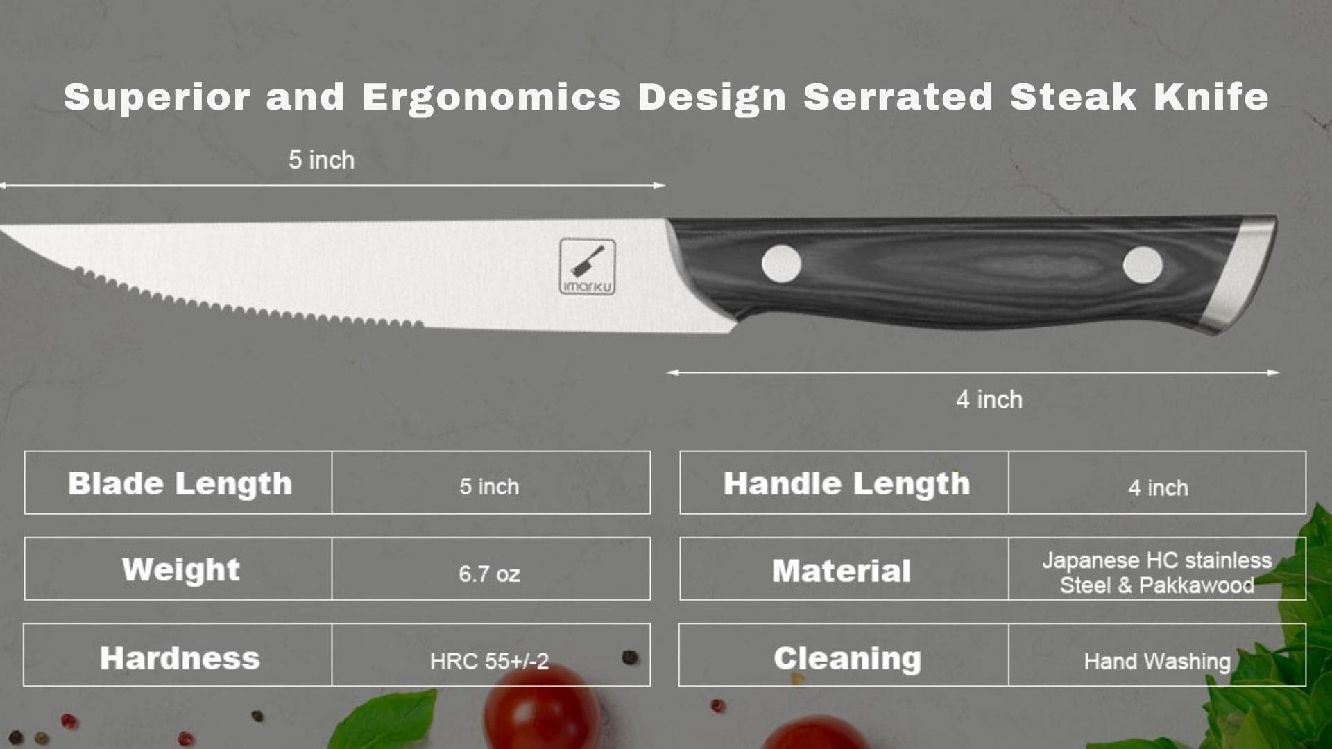 high carbon stainless steel steak knife