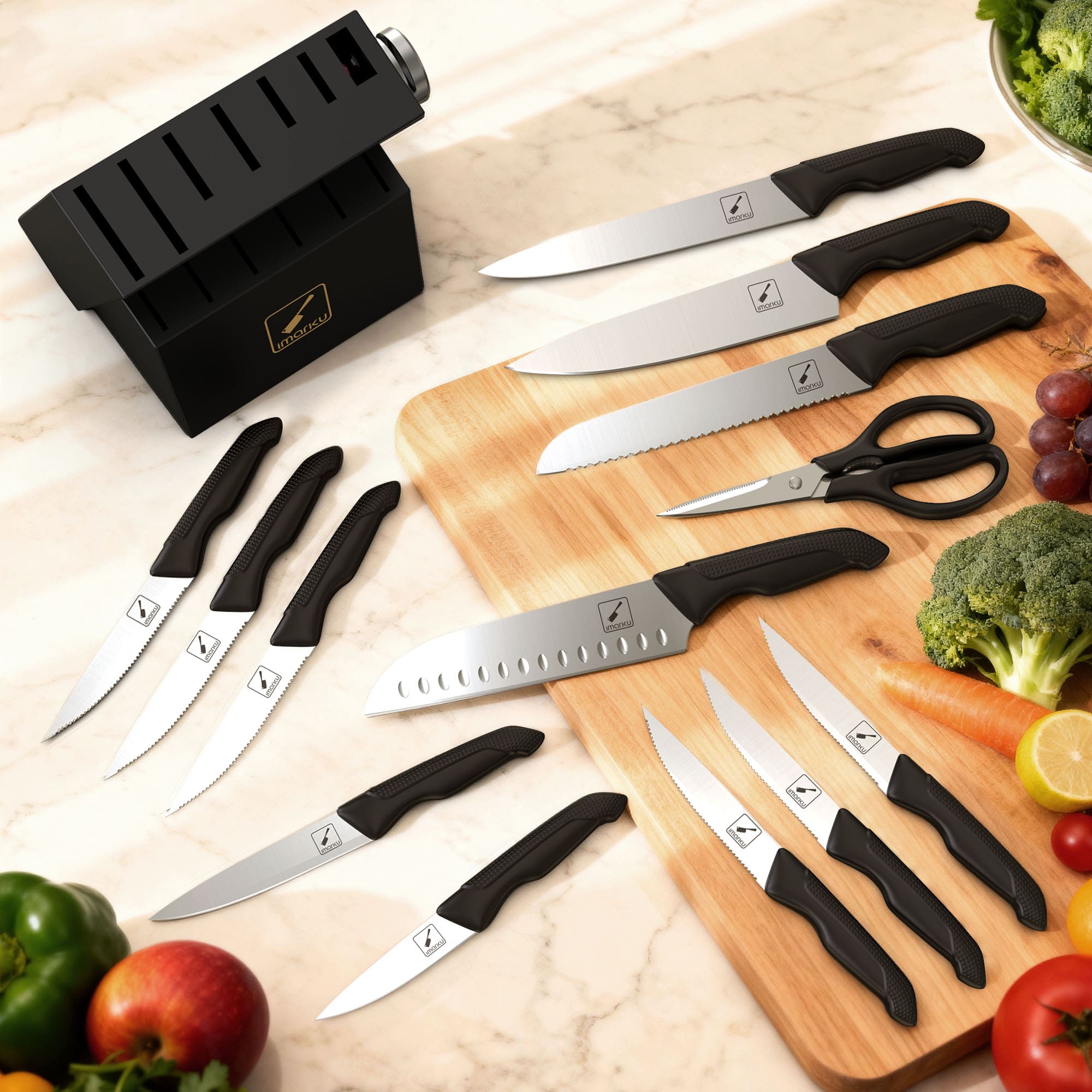 kitchen knife set with steak knives