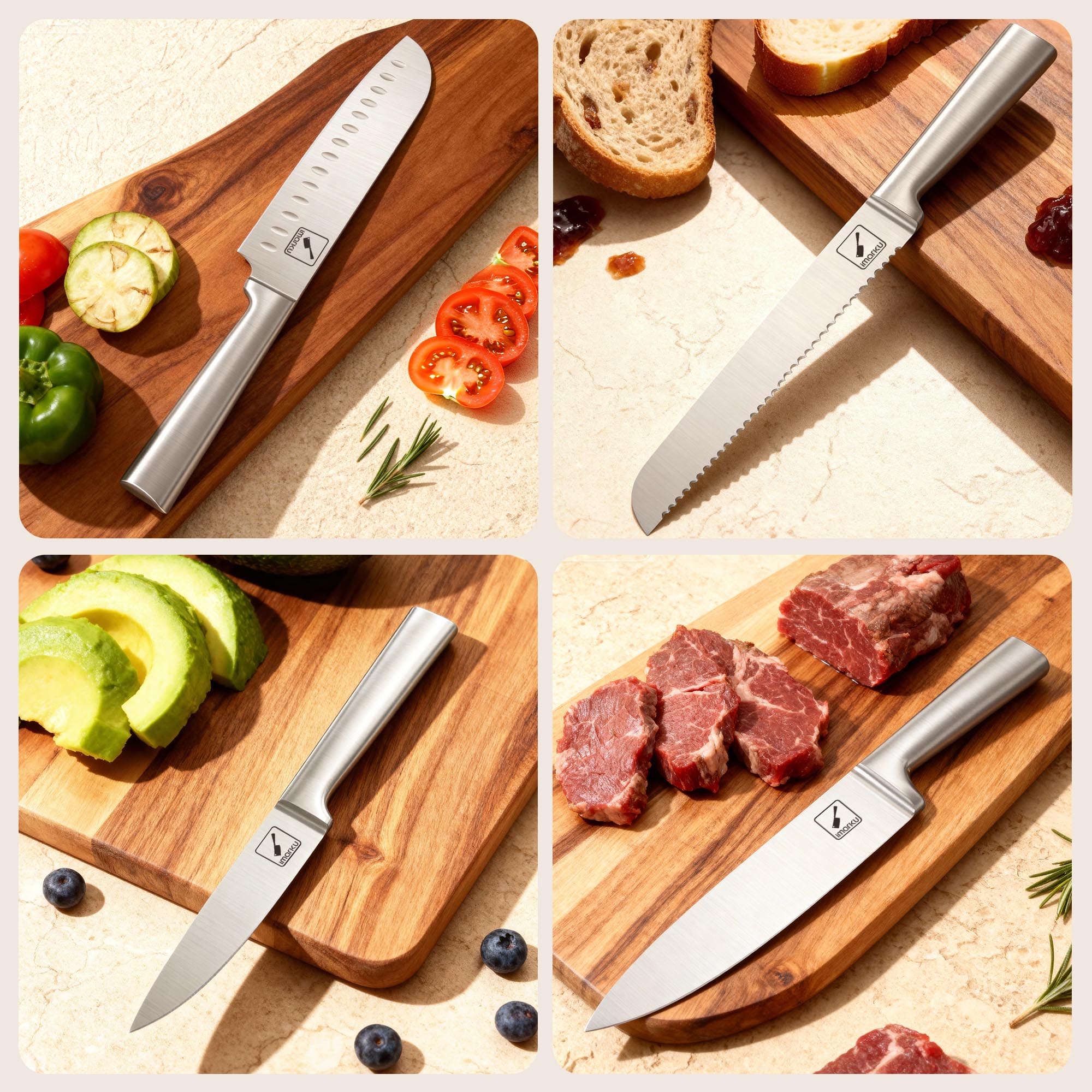 15-PCS Kitchen Knife Set Japanese High Carbon Stainless Steel