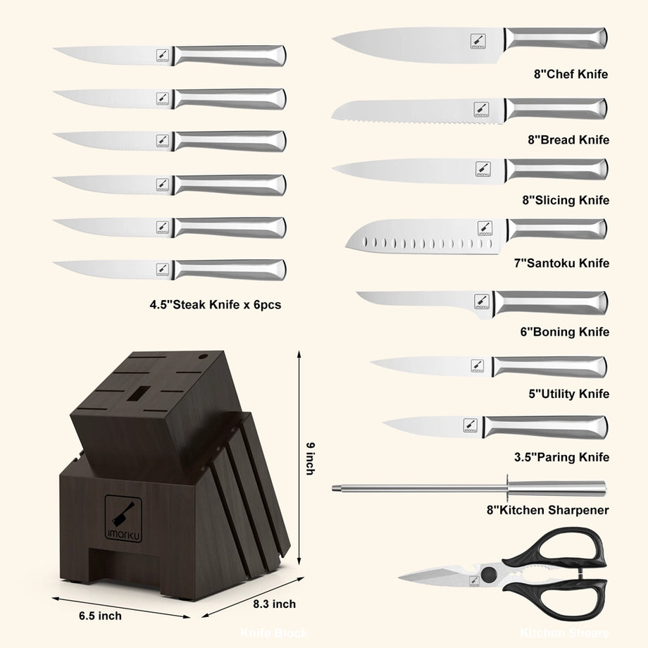 Crimson 16-Piece Japanese Knife Block Set – Senken Knives