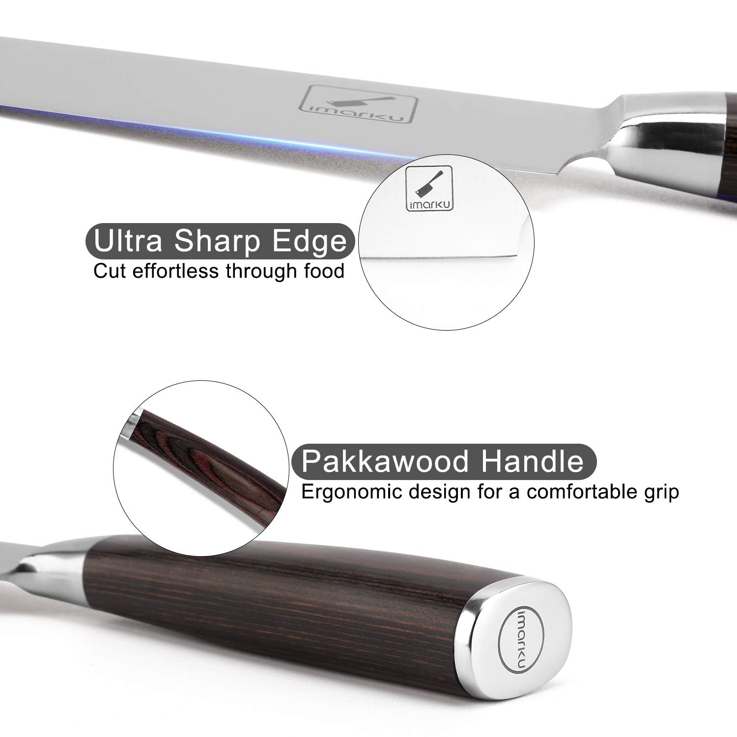 Pro Chef Knife 8 Inch Kitchen Knife with Ergonomic Handle and Gift Box - IMARKU