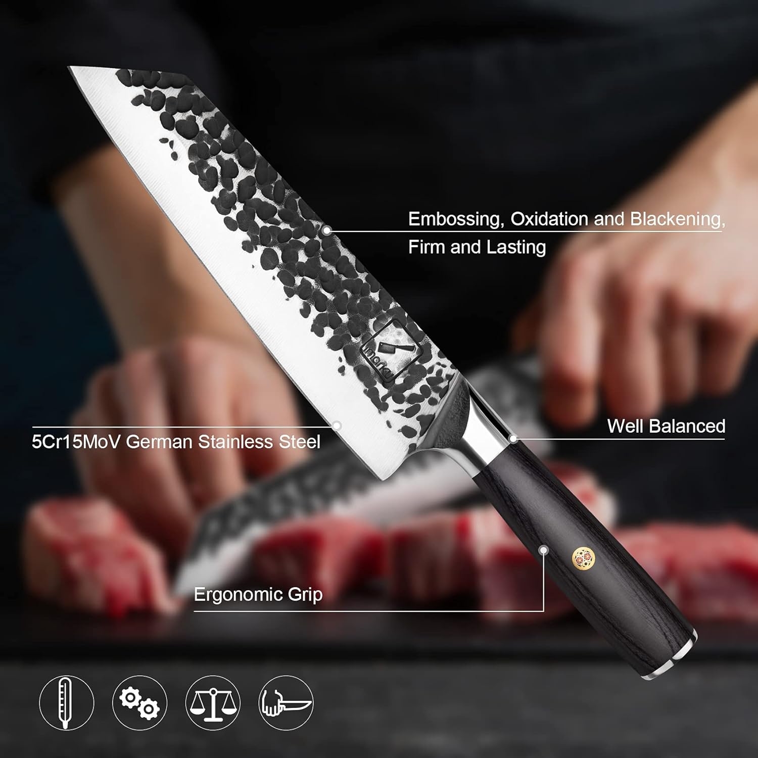 imarku Butcher Chef Knife Serbian Chefs Knife German High Carbon