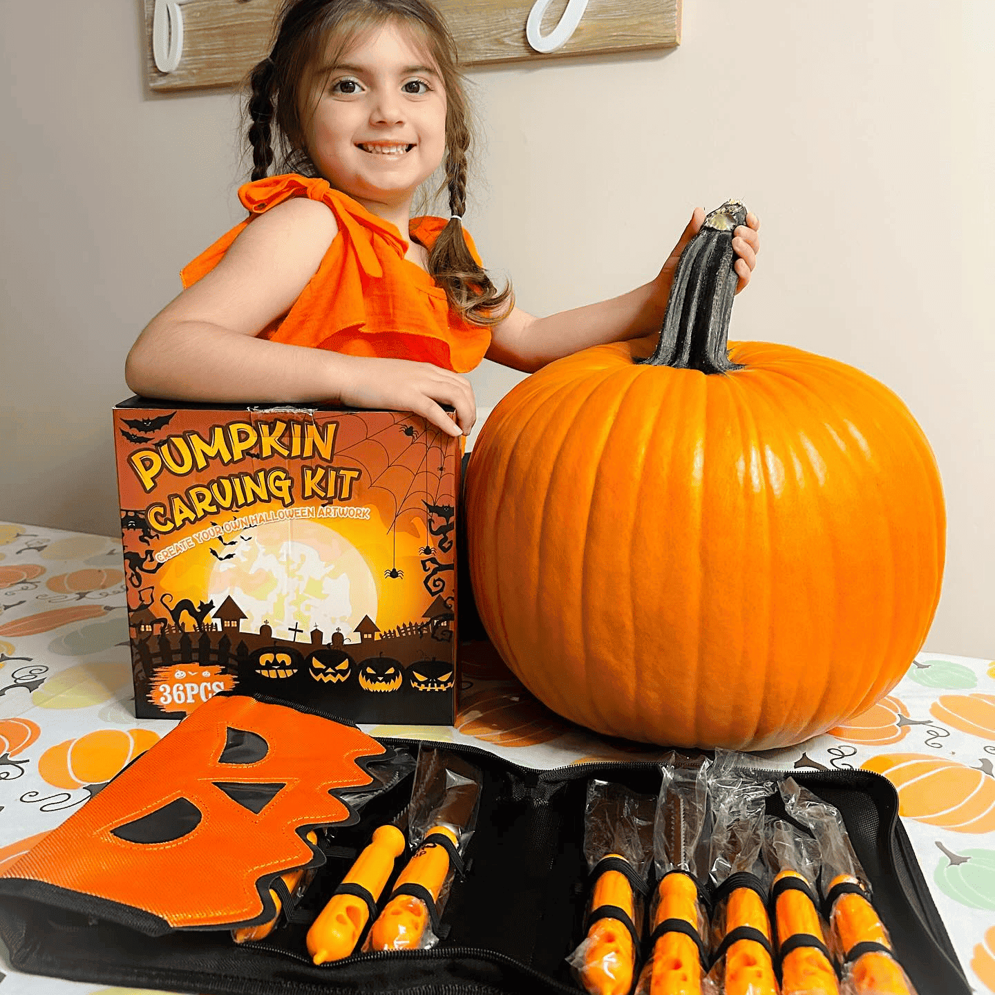 pumpkin carving orange knives