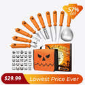 Kit Sculpture Citrouille Halloween – 10 Outils Acier Inoxydable + 20 Modèles – Pour Enfants Et Adultes - 4
