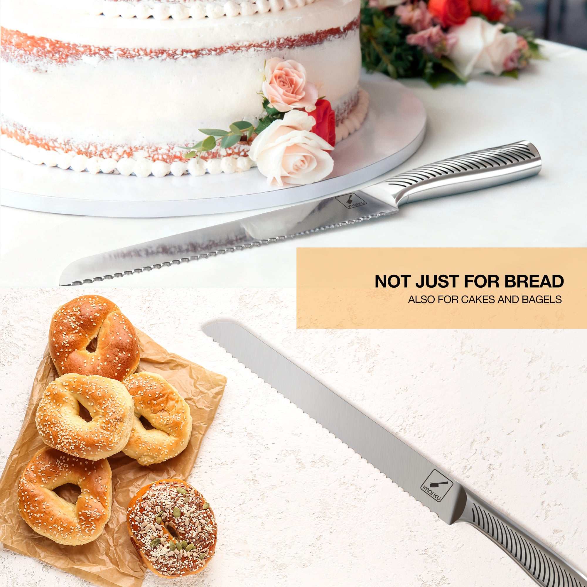 stainless steel bread knife also for cake