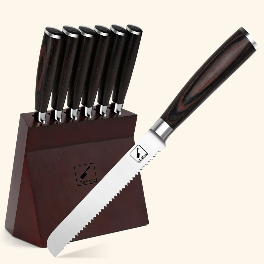 imarku 4.5-Inch Steak Knives Set of 6, German Carbon Stainless