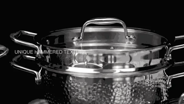 stylish hammered texture pots and pans set