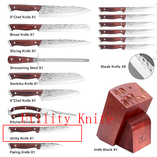 Utility Knife of Hammmered Knife Set