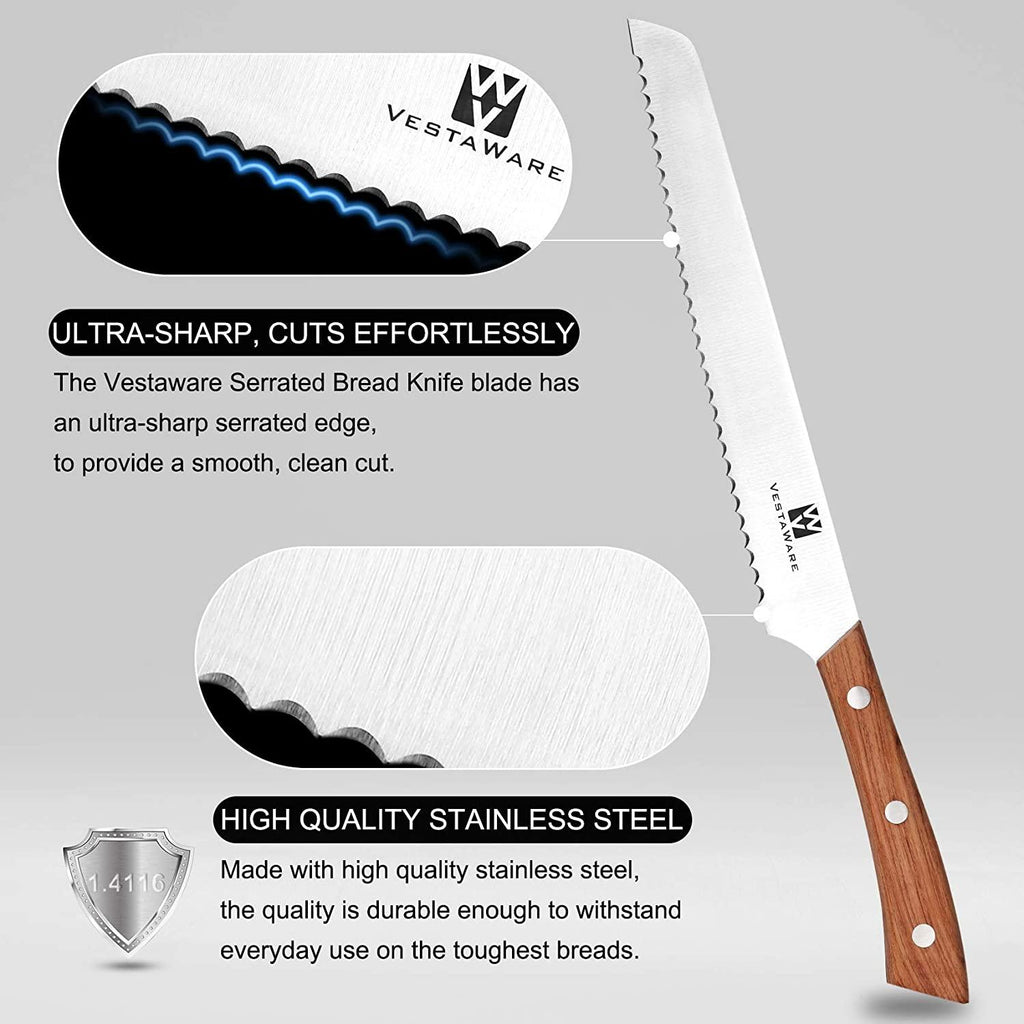 8 Inch Ultra Sharp Serrated Bread Knife - iMarku ® - iMarku ®