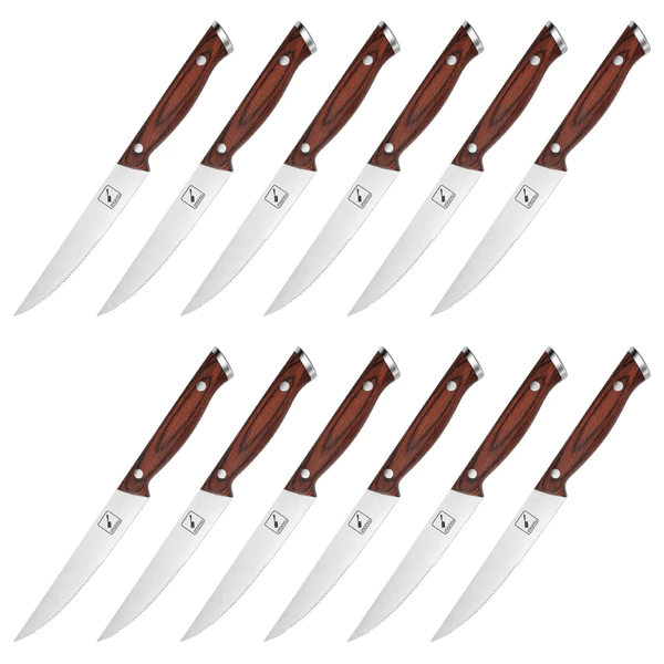 6-Piece Steak Knife Set 5" | Wood Handle Steak Knives | imarku - IMARKU