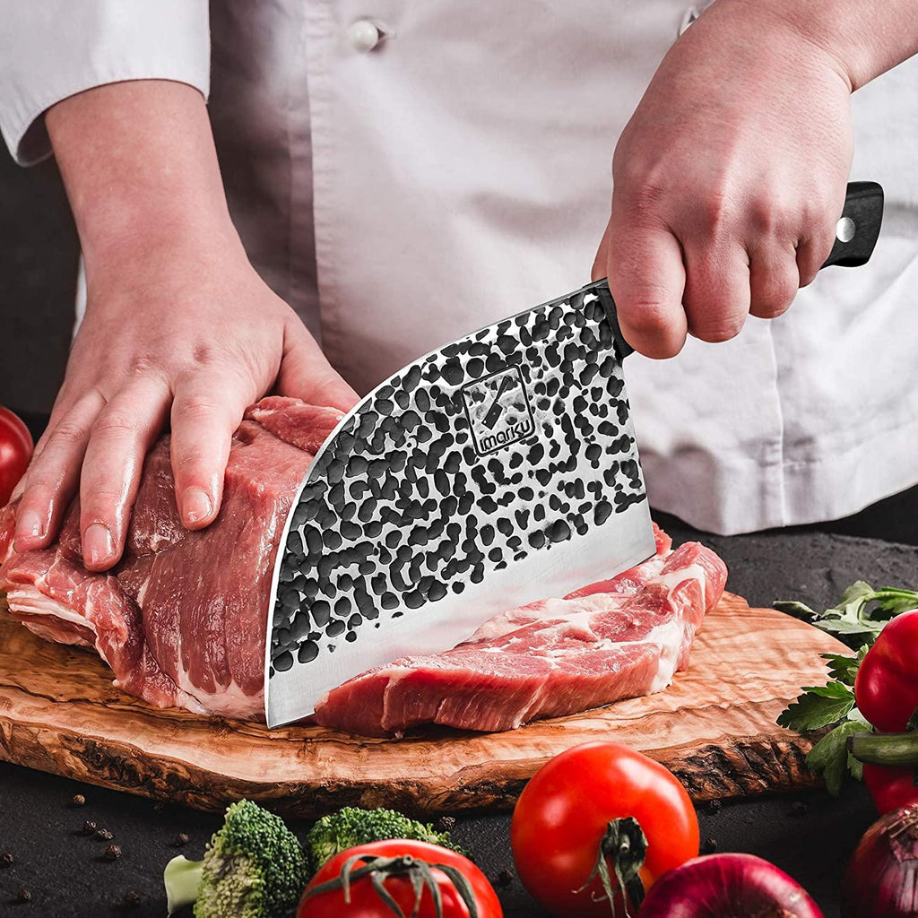 Damascus Butcher Knife, Handmade Serbian Chef Knife - iMarku ® - iMarku ®