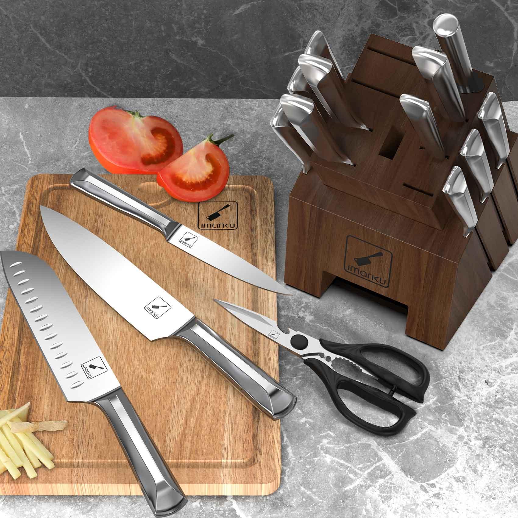  imarku 16-Piece Knife Set with Block, Kitchen Knife