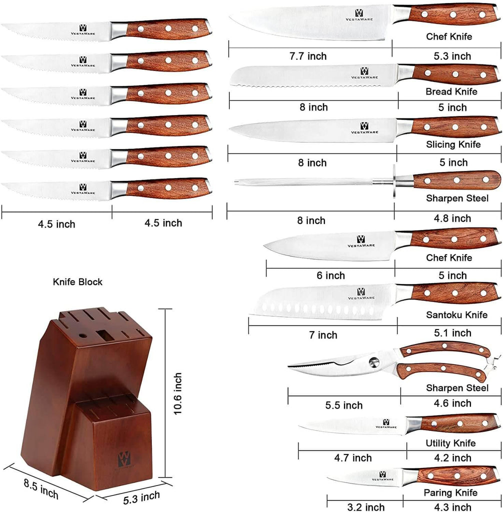 16-Piece Knives Set with Block Wooden - iMarku ® - iMarku ®