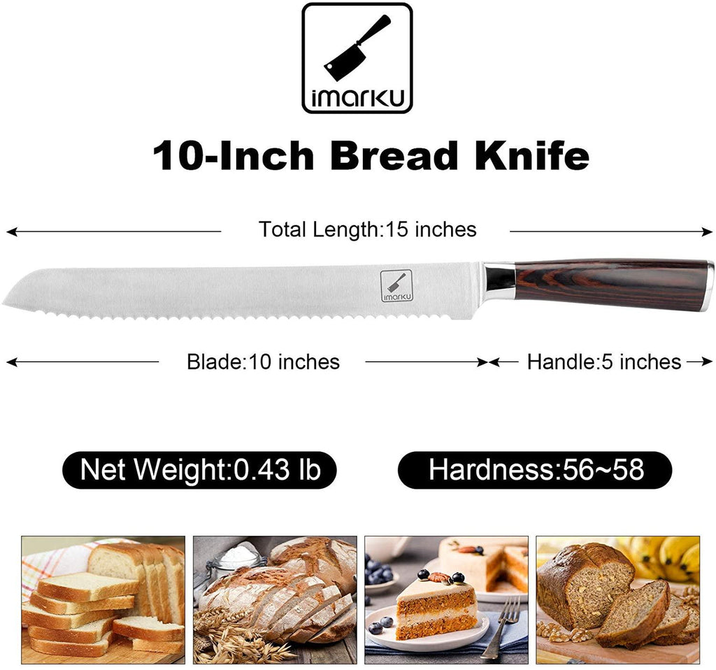 10-Inch Bread Knife, German Premium Stainless Bread Slicing Knife - iMarku ® - iMarku ®