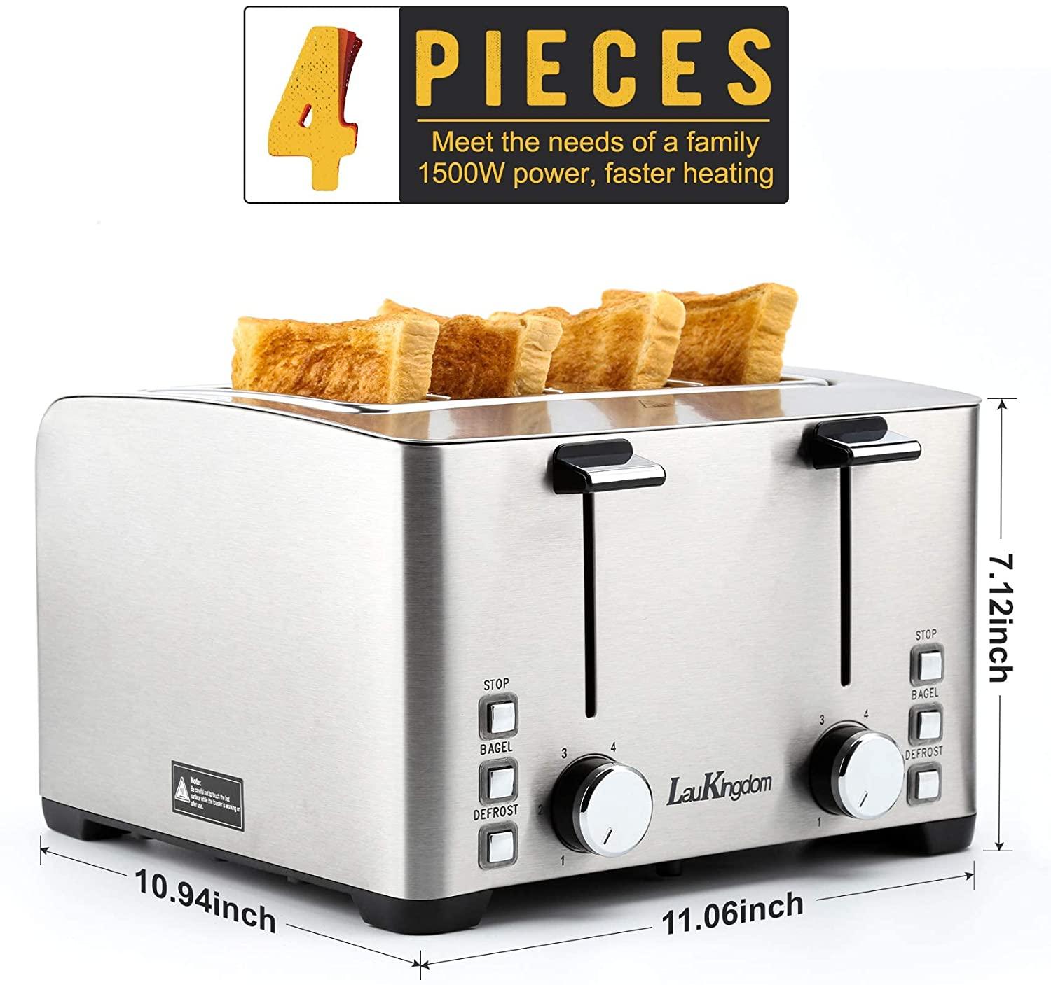 4 Slice Wide Slot Toaster | LauKingdom - IMARKU