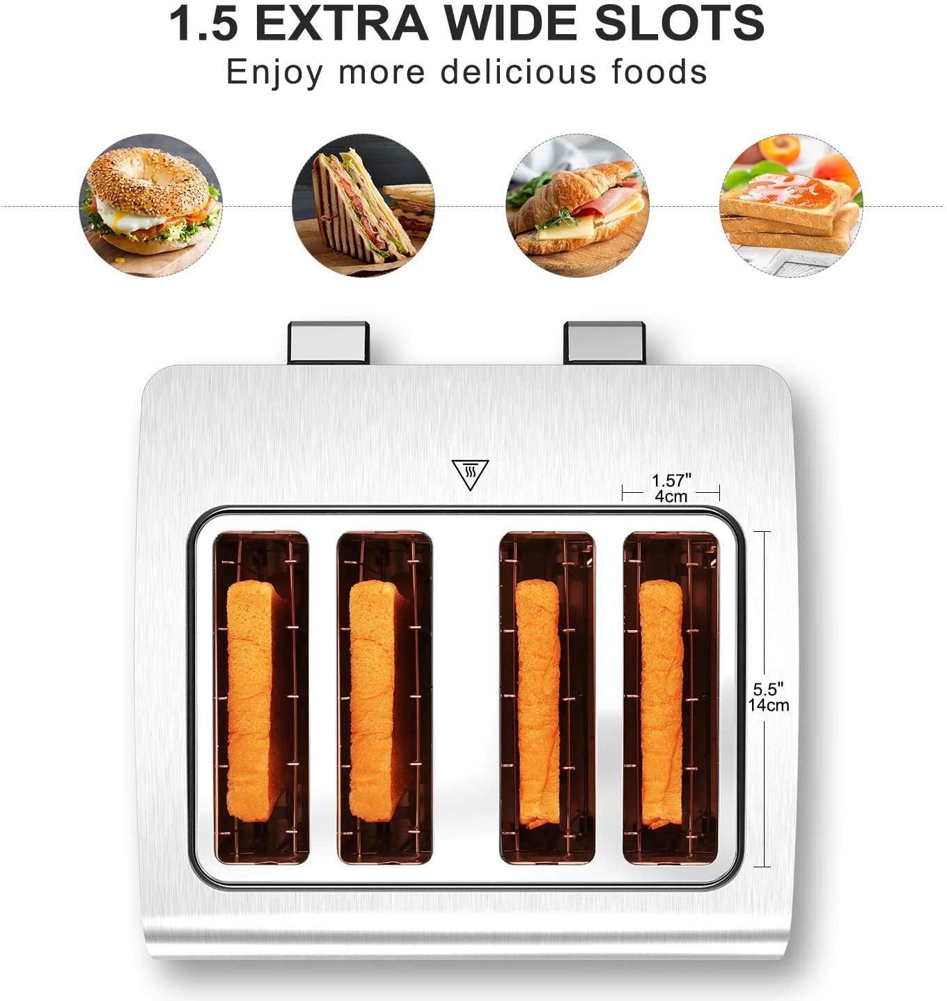 4 Slice Wide Slot Toaster | LauKingdom - IMARKU