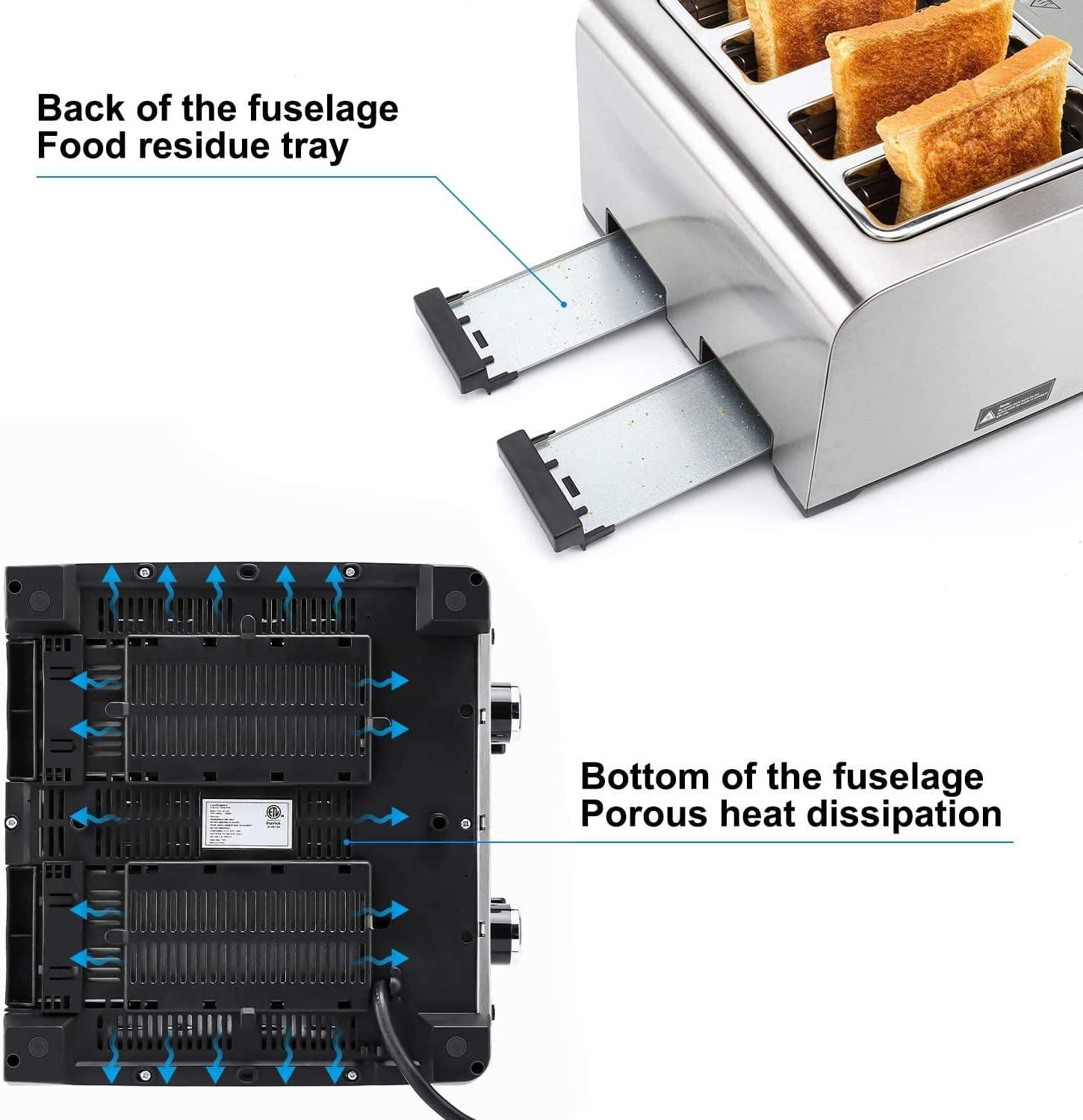 4 Slice Wide Slot Toaster | LauKingdom - IMARKU