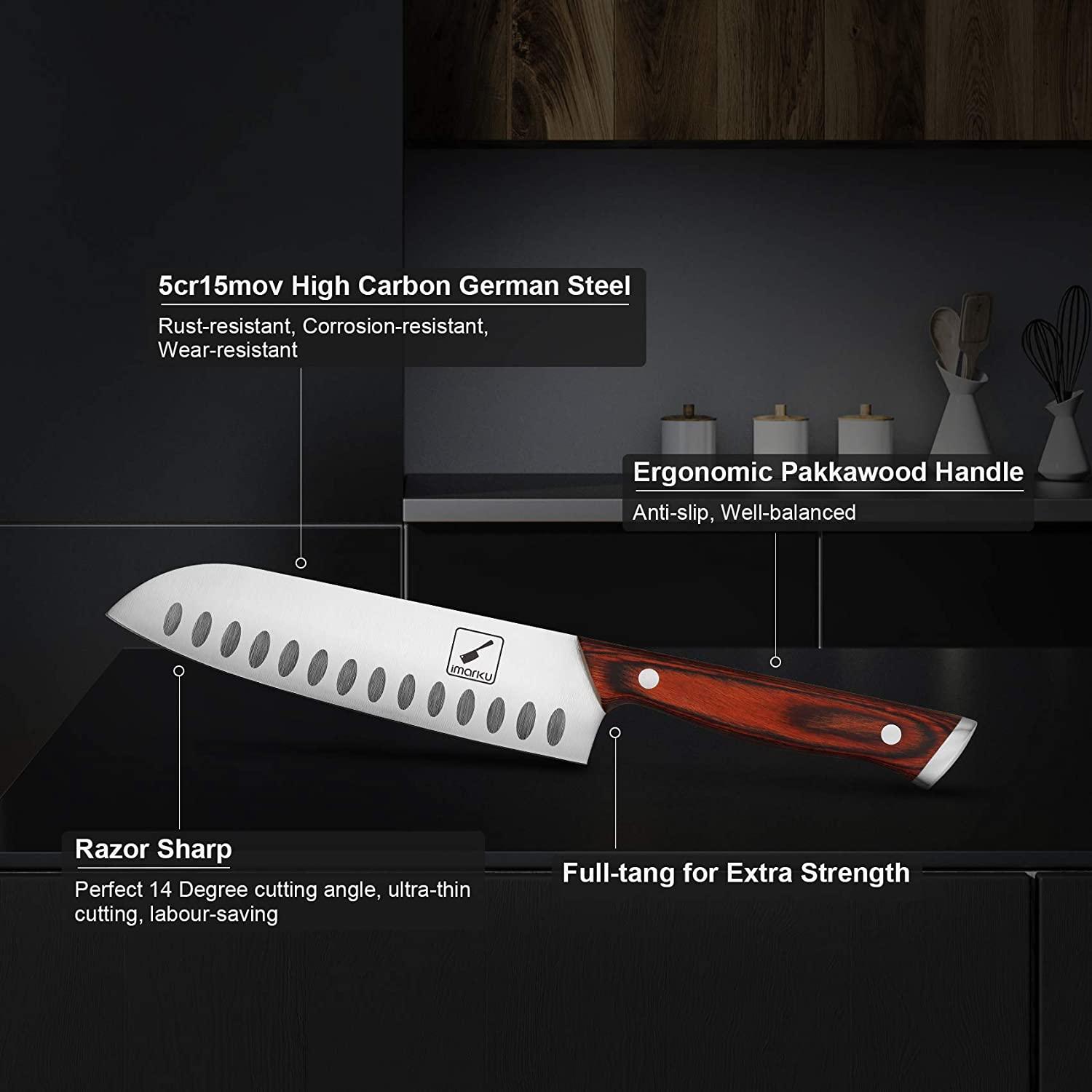 7 Inch Santoku Knife, German High Carbon Stainless Steel Chopper - iMarku ®