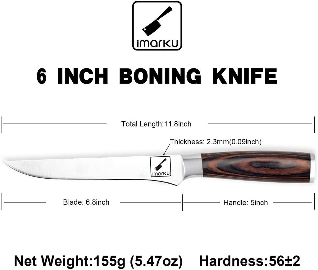 6-Inch Boning Knife, Fillet Knife with Razor Sharp Pakkawood Handle - iMarku ® - iMarku ®