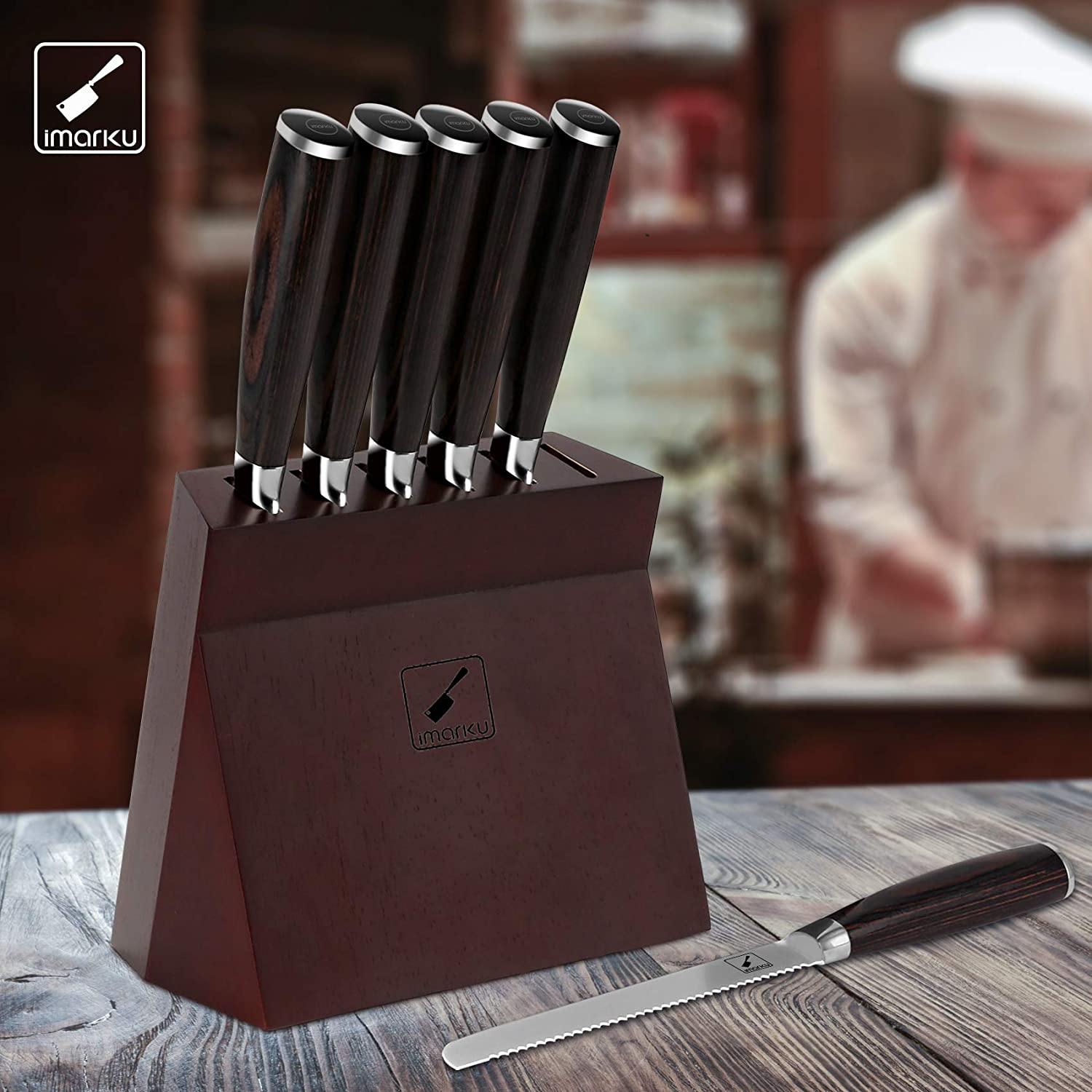 6-Piece 9.25 Inch Serrated Steak Knives Set German Stainless Steel Knife Set imarku 