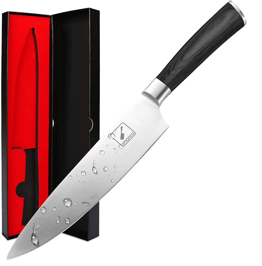 8 Inch Chef's Knife | Stainless Steel Kitchen Chef Knife - Red - IMARKU