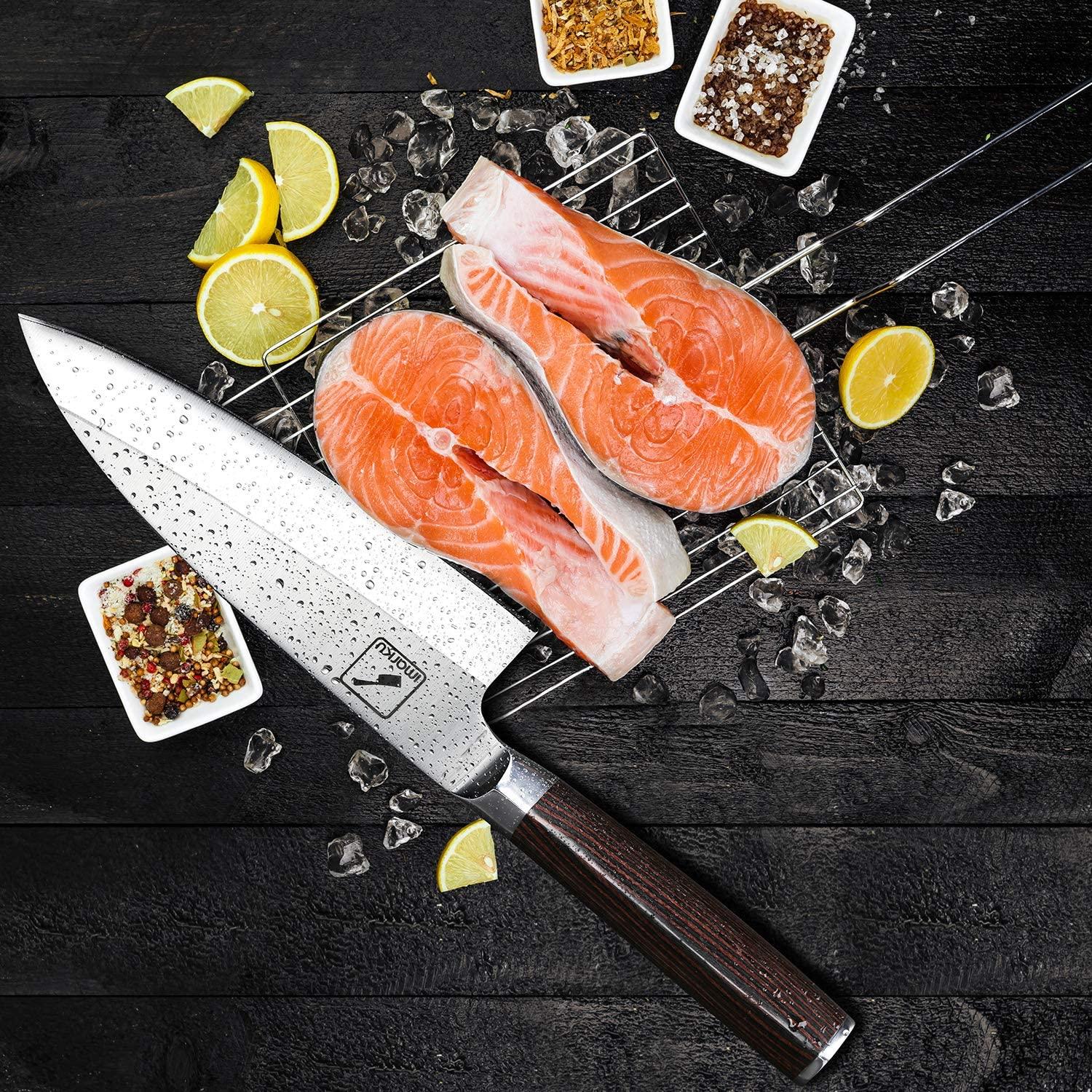 7 inch Fish Fillet Knife, Deba Knife Stainless Steel Single Bevel - iMarku ® - iMarku ®