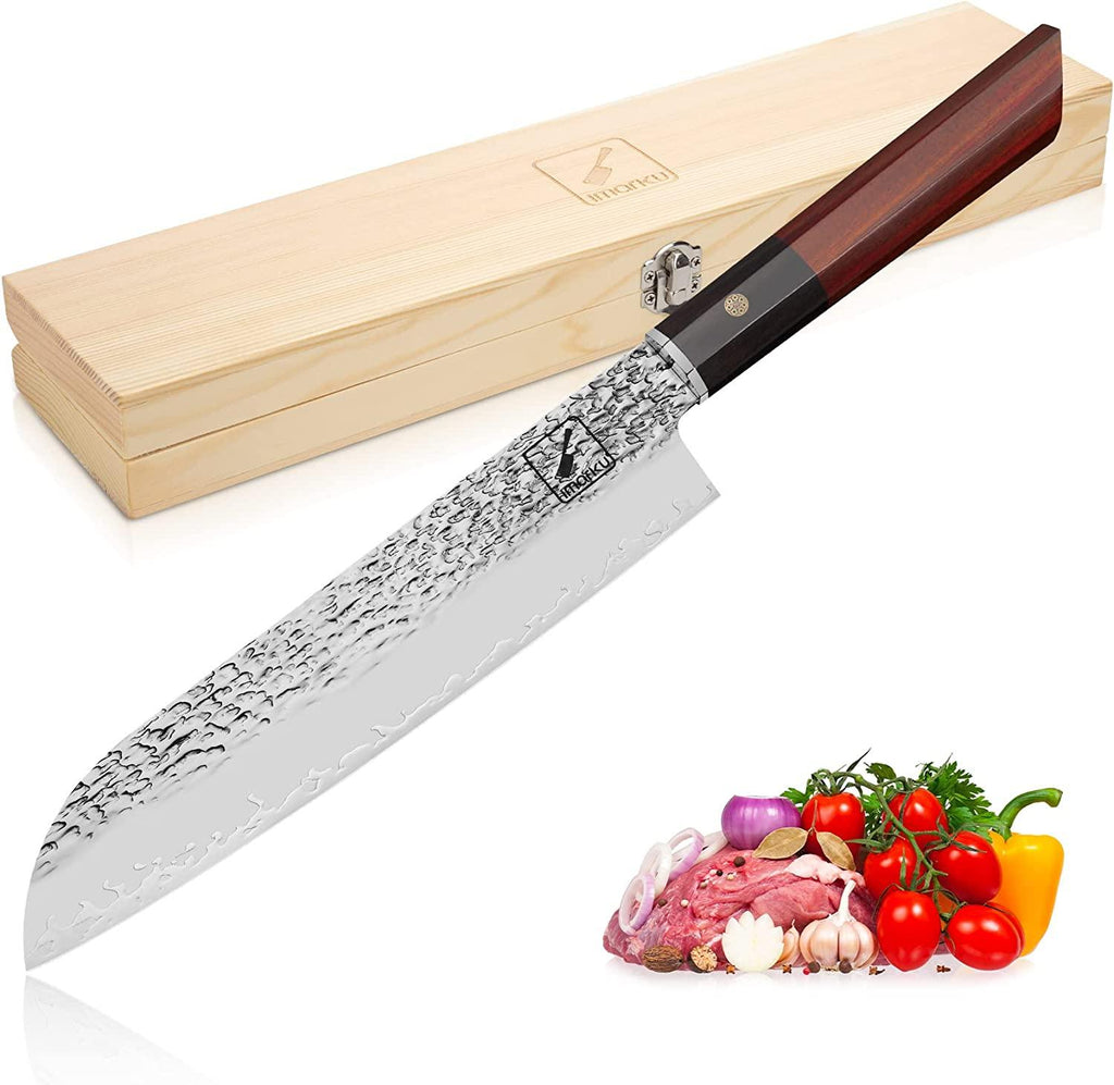 Santoku Knife 8" | AUS10 Hammered Japanese Knife| imarku - IMARKU