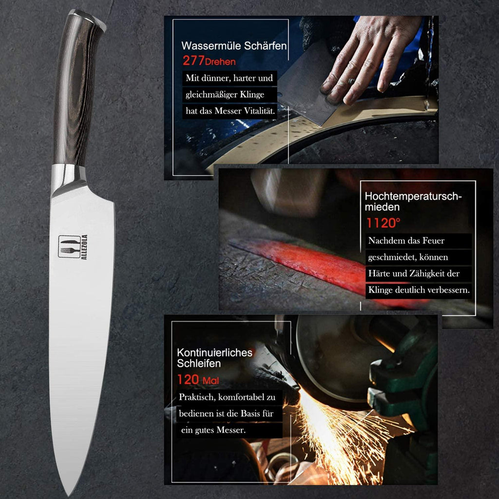 Chef Knife 8'' With Wooden Handle | Allezola - IMARKU