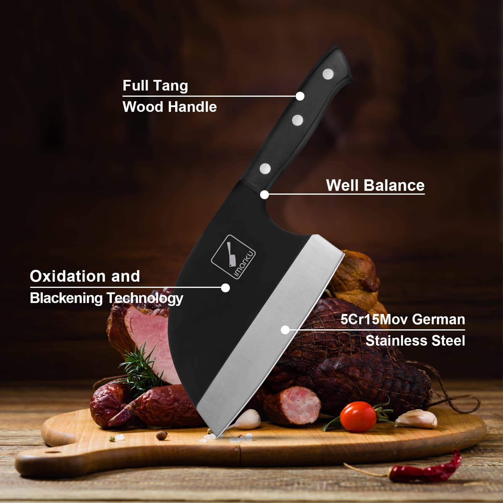 Meat and Vegetable Cleaver Hand Forged Butcher Knife Chef Knife Set Kitchen  K