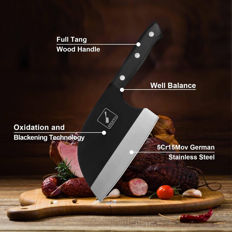 ENOKING Hand Forged Knife, 7 Inch Chef Knife, High Carbon Steel Meat Knife, Super  Sharp Blade, Ergonomic Wood Handle Kitchen Knife 