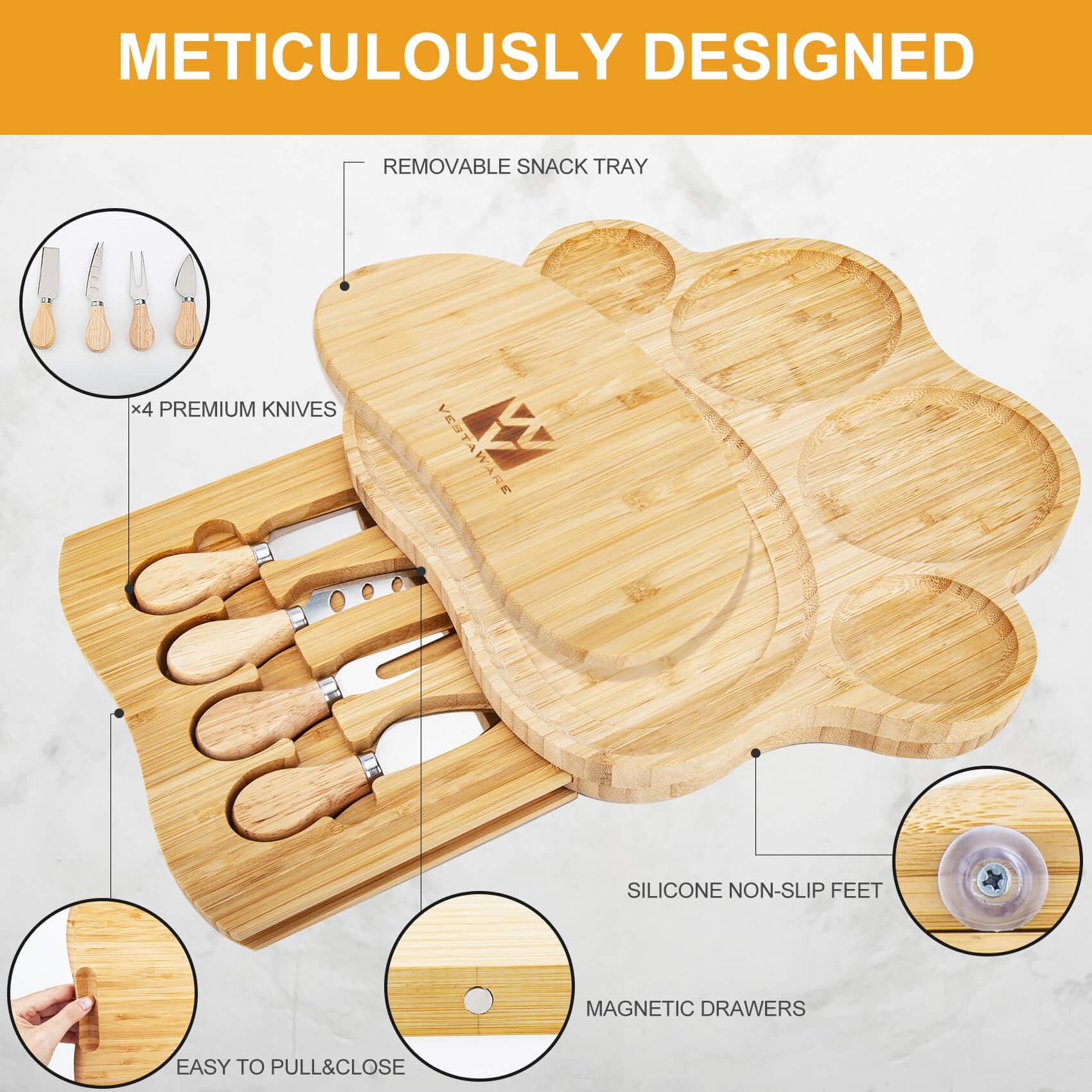 Bamboo Charcuterie Board | Paw Shaped | Vestaware - IMARKU