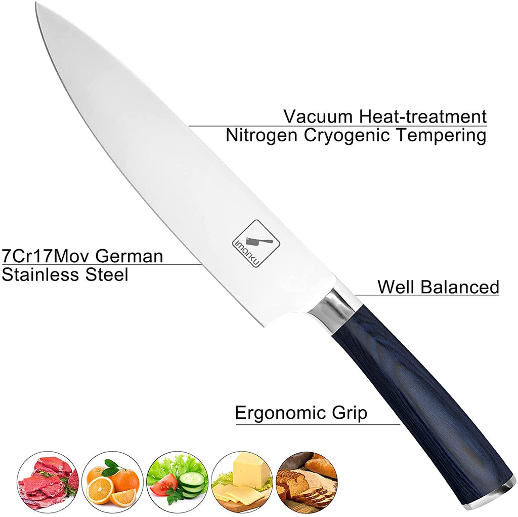 Chef's Knife 8" with Blue Handle - iMarku ® - iMarku ®