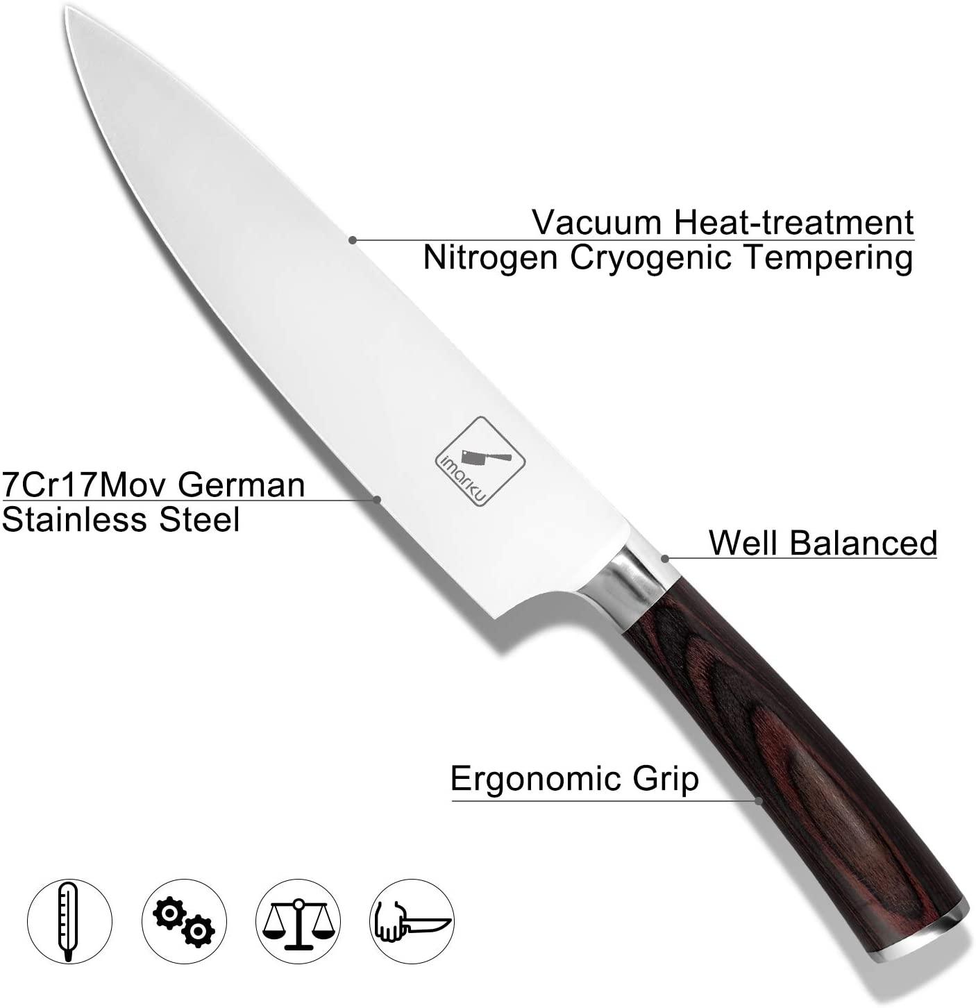 Chef's Knife 8" with Brown Handle - iMarku ® - iMarku ®