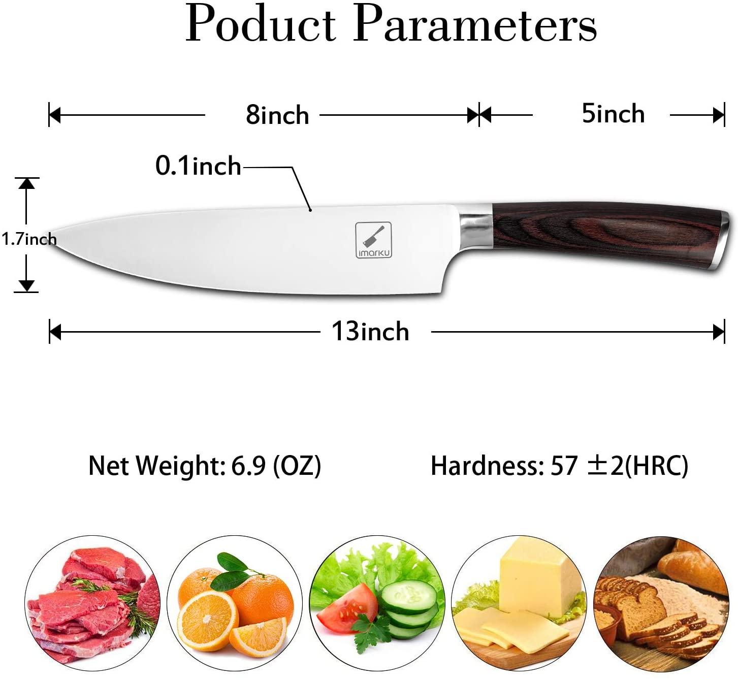 imarku Chef's Knife 8 with Brown Handle - Default Title - IMARKU