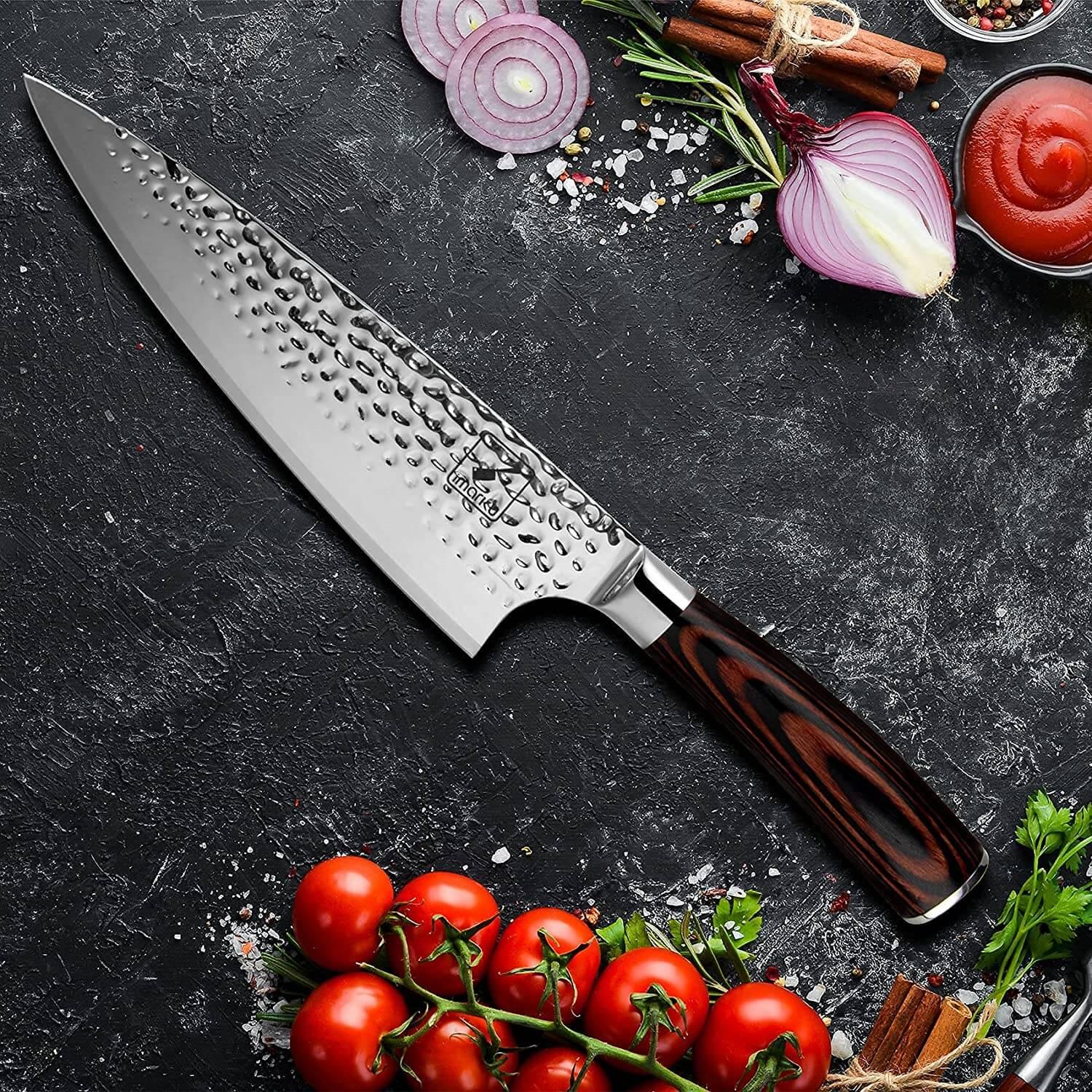 imarku Chef Knife,Japanese Forged 7.5 Inch High Carbon German Stainless  Steel