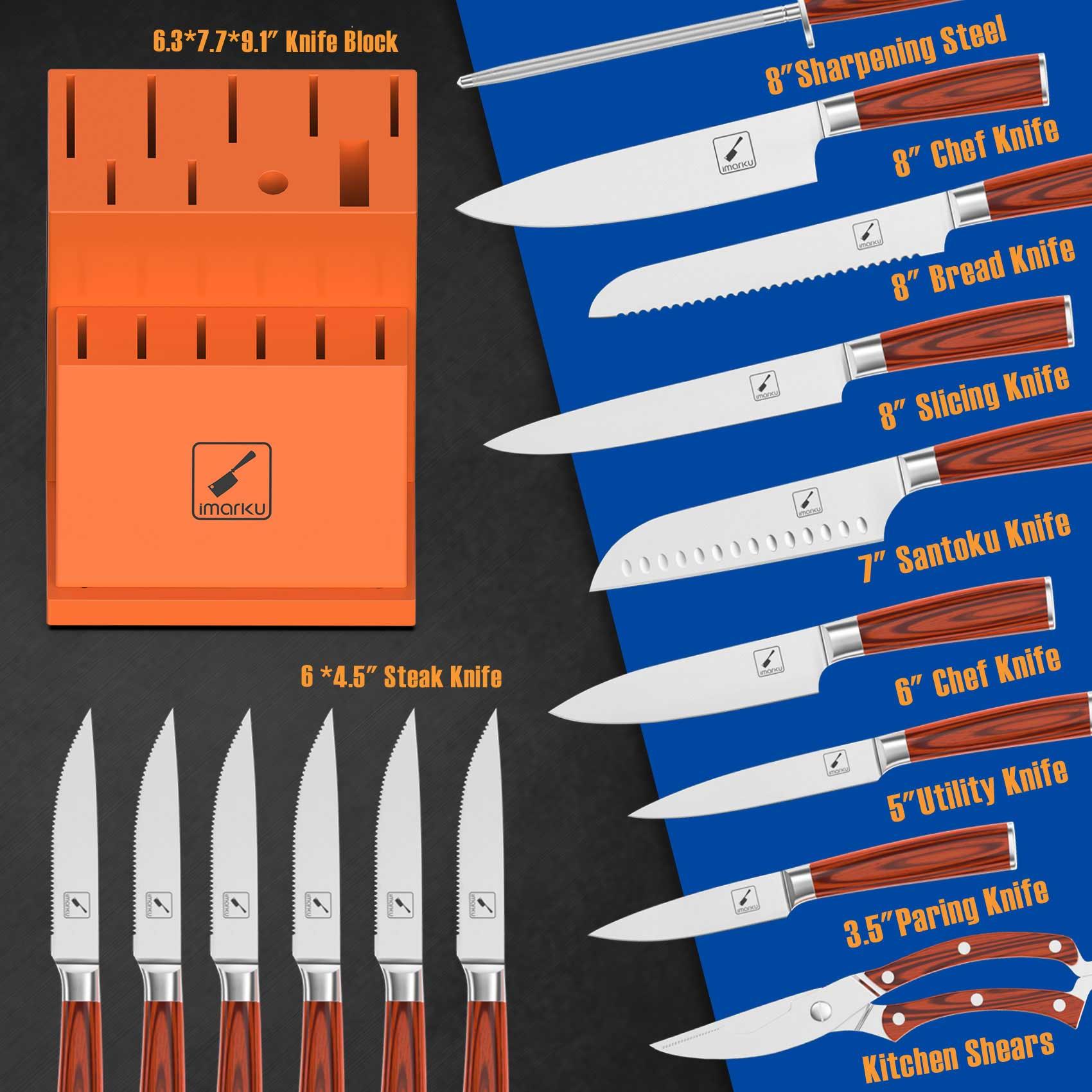 16-Piece Japanese Knife Set with Block | Best Knife Set 2023 | imarku