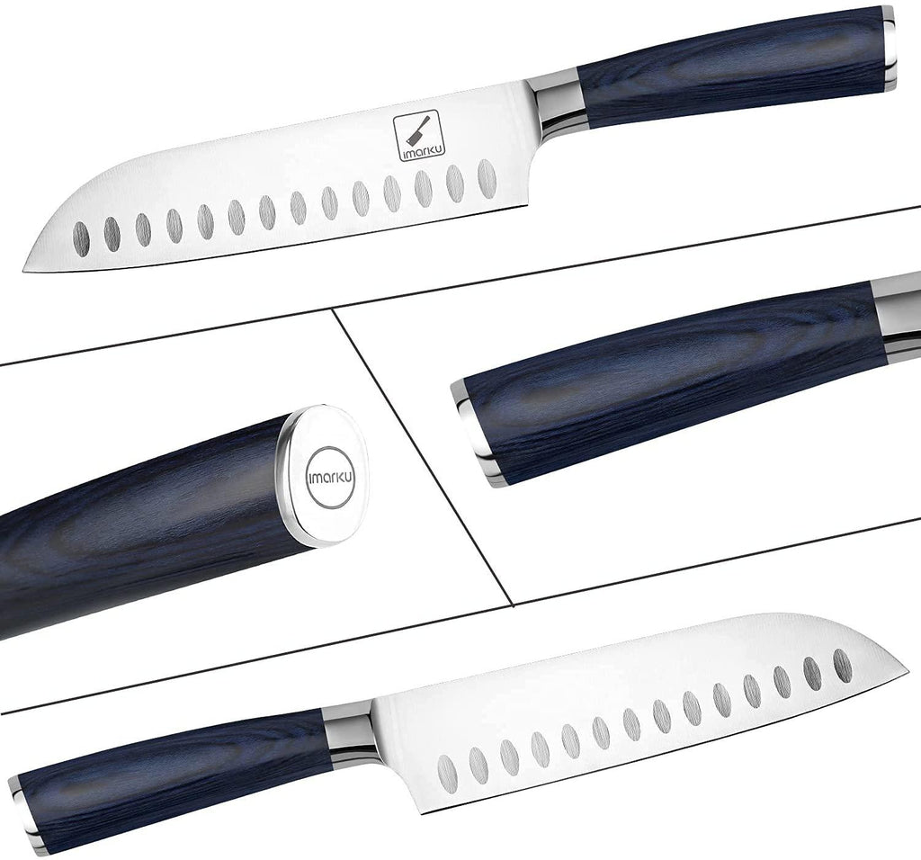imarku 7‘’ Santoku Knife With Blue Handle - IMARKU