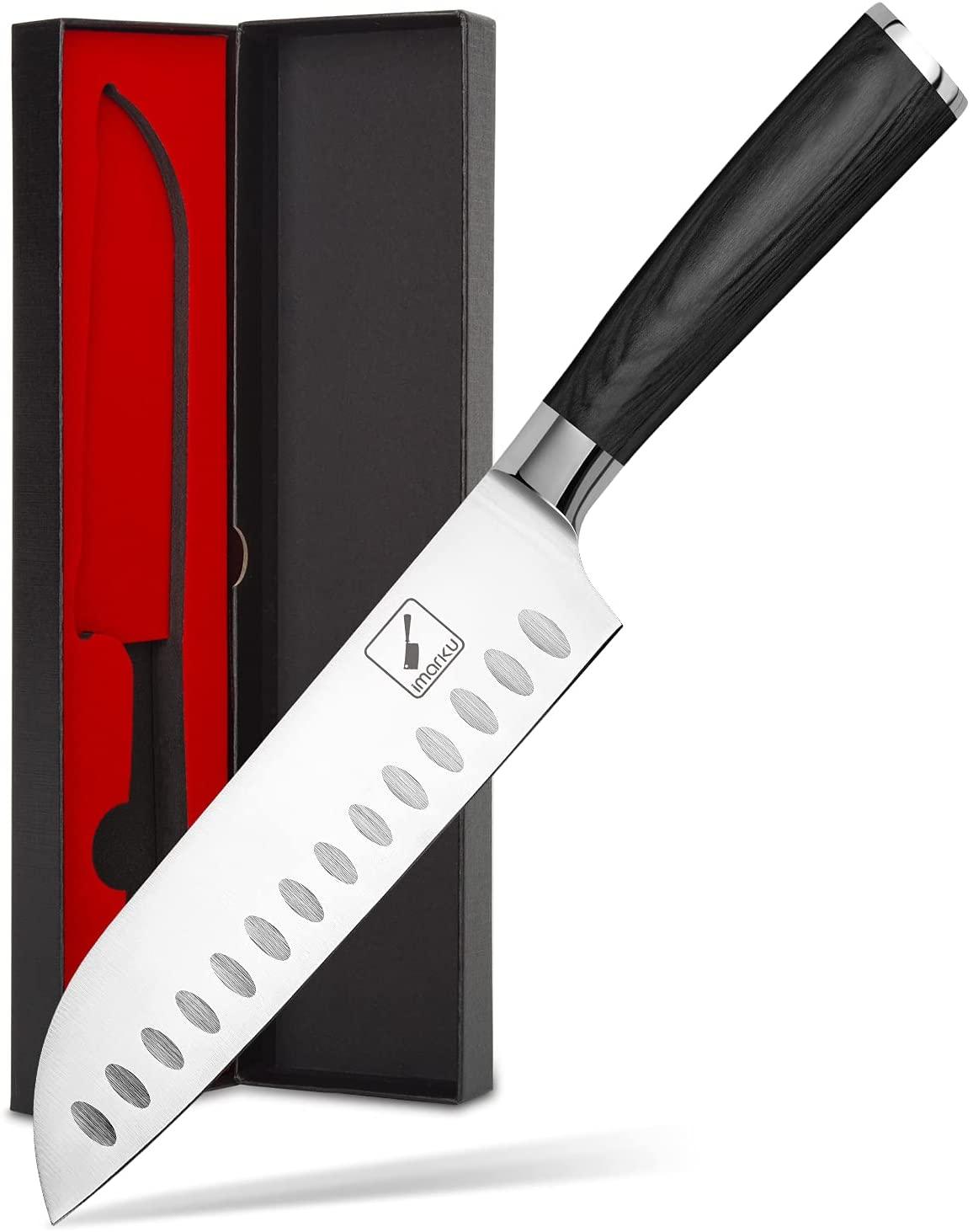 imarku 7‘’ Santoku Knife With Black Handle - IMARKU