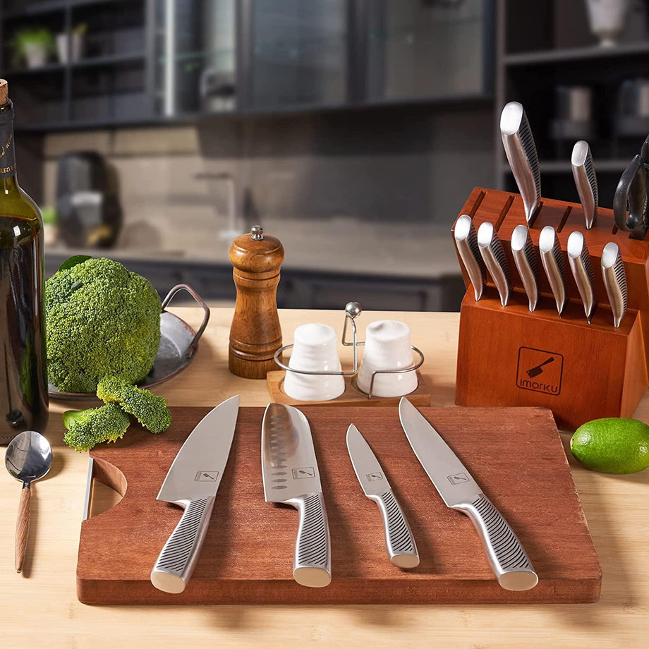 imarku  15-Piece Knife Set Japanese Stainless Steel Kitchen Knife