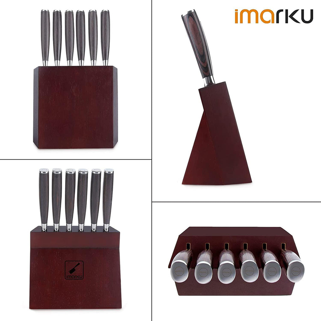 iMarku 6-Piece Steak Knife Set 5" with Storage Block - iMarku